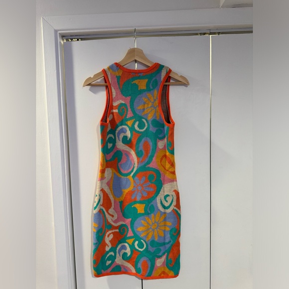 ASOS DESIGN knitted mini dress in multi floral pattern - Picture 4 of 4